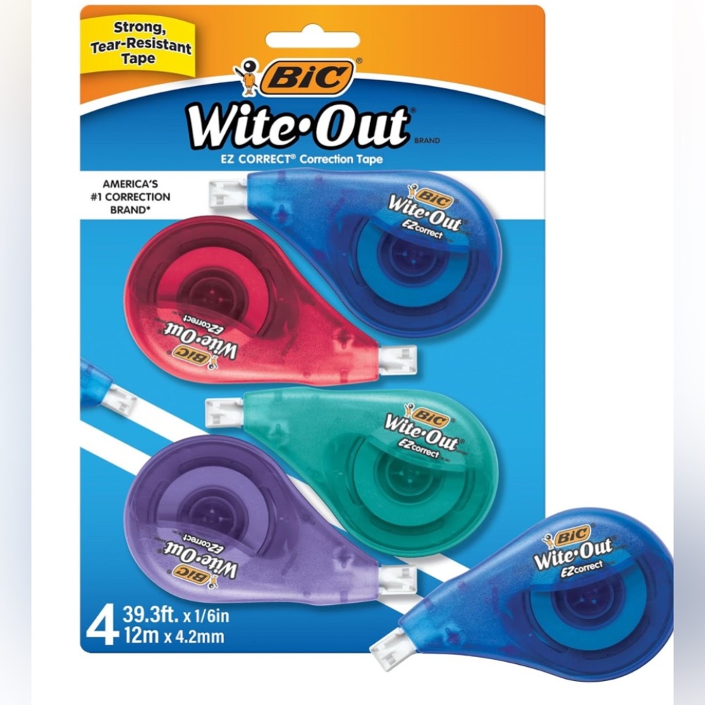 LOT of 8 BIC Wite Out EZ Correct Correction Tape 39.3 Feet 4 Pk (32 CT) 39.3 ft